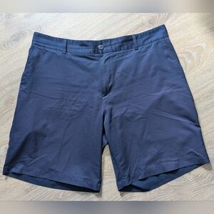 Adidas Men's Climalite Gold Shorts Navy Flat-Front Performance Shorts‎